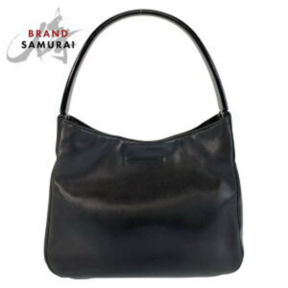 Prada black leather hobo shoulder bag